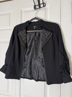 Apt. 9 Black Stud-Embellished Cropped Blazer